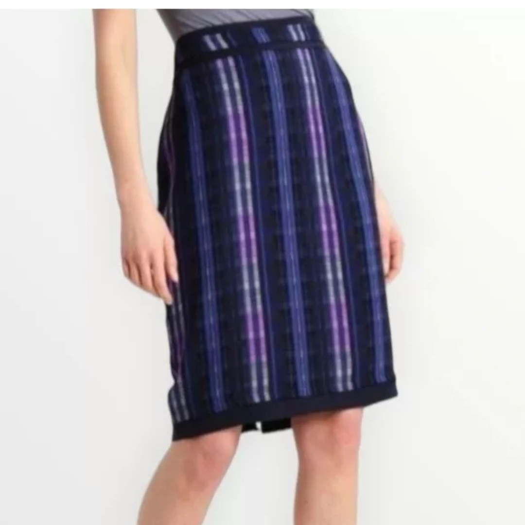 Banana Republic Navy & Purple Plaid Y2k Skirt Sz 8